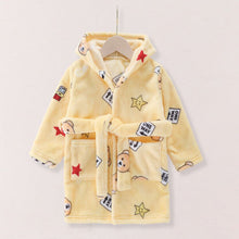 Load image into Gallery viewer, Cute Baby Boys Girls Flannel Cartoon Kids Dressing Gown Winter Casual Warm Long Sleeve Sleepwear Pajama Bathrobe for Children
