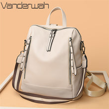 Load image into Gallery viewer, Brand Luxury Backpacks Soft Leather Waterproof Bagpack Preppy Style Young Student Bags Multifunction Mochilas Feminina Sac A Dos
