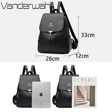 Load image into Gallery viewer, Large Capacity Women Backpack Purses High Quality Leather Female Vintage Bag School Bags Travel Bagpack Ladies Bookbag Rucksacks
