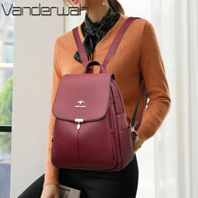 Load image into Gallery viewer, Large Capacity Women Backpack Purses High Quality Leather Female Vintage Bag School Bags Travel Bagpack Ladies Bookbag Rucksacks
