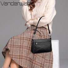 Load image into Gallery viewer, Luxury Cowhide Designer Leather Handle Bag for Female High Quality Woman Shoulder Messenger Bag Brand Ladies Handbags and Purses
