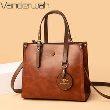 Load image into Gallery viewer, 3 Layers Casual Tote Vintage Ladies Tote Hand Bag Leather Luxury Handbags Women Designer Bags for Women 2022 Sac A Main Femme
