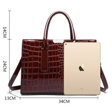 Load image into Gallery viewer, Pantent Leather Women Messenger Bags Crocodile Female Crossbody Shoulder Hand bags For Women 2022 High Quality Ladies Handbags

