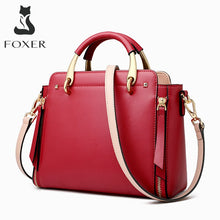 Load image into Gallery viewer, FOXER Handbag Women Purse Female Split Leather Crossbody Shoulder Bags Large Capacity Handbags Stylish Messenger Bags Chic Totes
