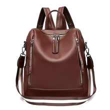 Load image into Gallery viewer, Brand Luxury Backpacks Soft Leather Waterproof Bagpack Preppy Style Young Student Bags Multifunction Mochilas Feminina Sac A Dos
