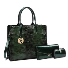 Load image into Gallery viewer, 3 Sets Luxury Patent Leather Handbag for Women 2022 Alligator Patterrn Designer Female Shoulder Crossbody Bag Ladies Sac A Main
