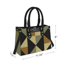 Load image into Gallery viewer, Tealux Green Puzzle PU Leather Handbag-Small (Model 1747)
