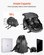 Load image into Gallery viewer, Motorcycle Tail Bag, 10 L Motorcycle Rear Seat Bag With Waterproof Rain Cover, Outdoor Sports Motorbike Luggage Storage Trunk Rack Backpack Handbag With Shoulder Strap And Inner Pocket, Black
