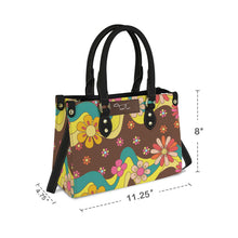 Load image into Gallery viewer, rainbow flowers PU Leather Handbag-Small (Model 1747)
