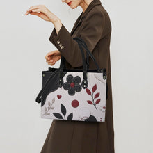 Load image into Gallery viewer, Black Flower Craft PU Leather Handbag-Large (Model 1747)
