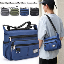 Load image into Gallery viewer, Men's Outdoor Leisure Multi-layer Zipper Messenger Bag
