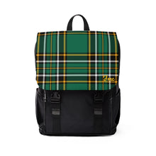 Load image into Gallery viewer, Green Plaid Unisex Casual Shoulder Backpack
