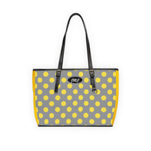 Load image into Gallery viewer, Yellow Gray Dots PU Leather Shoulder Bag

