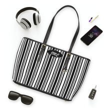 Load image into Gallery viewer, White Striped PU Leather Shoulder Bag
