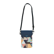 Load image into Gallery viewer, Blue Triangles Small Cell Phone Wallet
