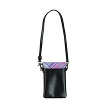 Load image into Gallery viewer, Checkard Purple Small Cell Phone Wallet
