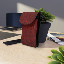 Load image into Gallery viewer, Vintage Dark Red Small Cell Phone Wallet

