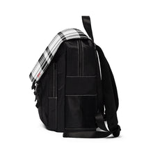 Load image into Gallery viewer, Black White Plaid Unisex Casual Shoulder Backpack
