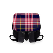 Load image into Gallery viewer, Plaid Blue Pink Unisex Casual Shoulder Backpack
