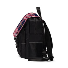 Load image into Gallery viewer, Plaid Blue Pink Unisex Casual Shoulder Backpack
