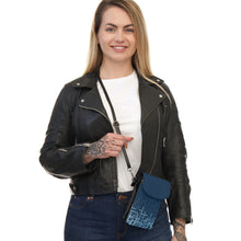 Load image into Gallery viewer, Blue Cross Small Cell Phone Wallet
