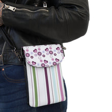 Load image into Gallery viewer, Falling Purple Hearts Small Cell Phone Wallet
