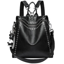 Load image into Gallery viewer, Luxury Women Genuine Leather Backpack Rivet Multifunctional Shoulder Bag Female Retro Travel Bag Teenage Girls Fashion Schoolbag
