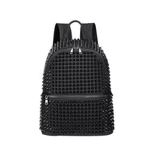 Load image into Gallery viewer, Fashion Female Women Backpacks Rivet Black Soft Washed Leather Bag Schoolbags For Girls Punk School Bag Teenager
