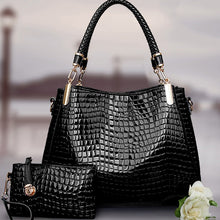 Load image into Gallery viewer, 2Pcs Women luxury Handbag Zip Shoulder Bags For Women 2023 Soft Crocodile Pattern Leather Portable Shopping Totes bolso mujer
