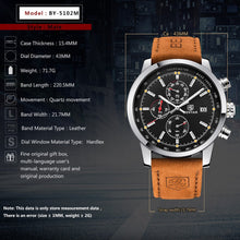 Load image into Gallery viewer, BENYAR Fashion Chronograph Sport Mens Watches Top Brand Luxury Quartz Watch Reloj Hombre saat Clock Male hour relogio Masculino
