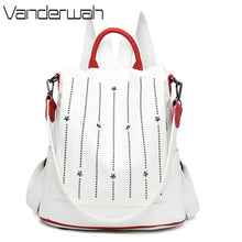 Load image into Gallery viewer, Fashion Rivet Leather Bags For Women 2020 High Capacity Anti-theft Backpacks For Girls Multifunction Casual Bagpack Sac A Dos
