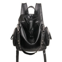 Load image into Gallery viewer, 2022 New Fashion Women Leather Backpack Multifunction Designer Softback Backpacks Female Bookbags For Teenage Girls Rivet Bag
