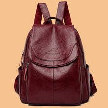 Load image into Gallery viewer, Casual Women Leather Backpack Designer Shoulder Bags For Women 2022 Back Pack School Bags For Teenage Girls Sac Mochila Feminina
