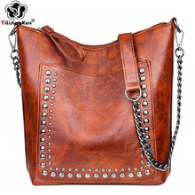 Load image into Gallery viewer, Retro Rivet Shoulder Bag Chain Crossbody Bags for Women Luxury Leather Messenger Bag Women Large Handbag Lady Bolsas De Mujer
