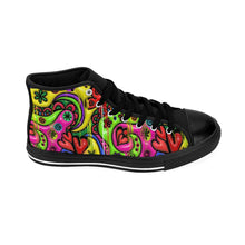Load image into Gallery viewer, Vintage Rainbow Hearts Women's High-top Sneakers
