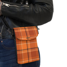 Load image into Gallery viewer, Orange Checks Small Cell Phone Wallet
