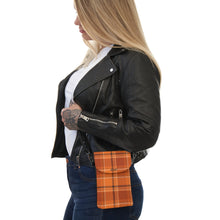 Load image into Gallery viewer, Orange Checks Small Cell Phone Wallet
