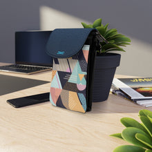 Load image into Gallery viewer, Blue Triangles Small Cell Phone Wallet
